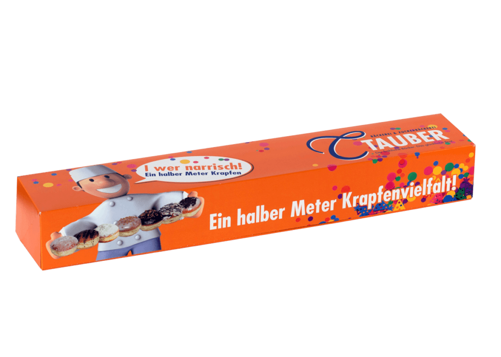 Krapfenkartons von Tauber Bäckerei